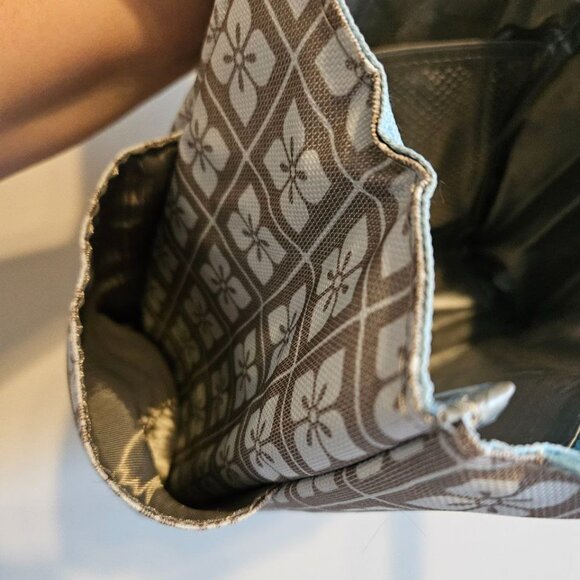 Cute Grey/Blue Floral Pattern Insulated Lunch Bag - NEW - Picture 5 of 7